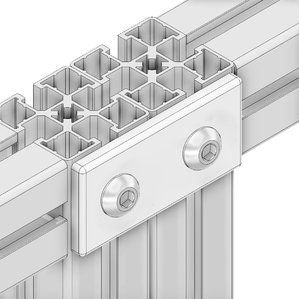 41-110-1 MODULAR SOLUTIONS ALUMINUM CONNECTING PLATE<br>45MM X 90MM FLAT W/HARDWARE